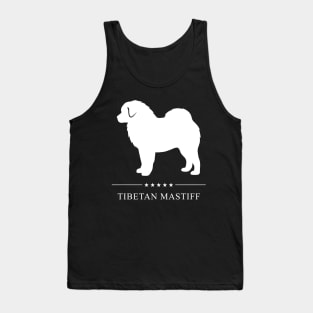 Tibetan Mastiff Dog White Silhouette Tank Top